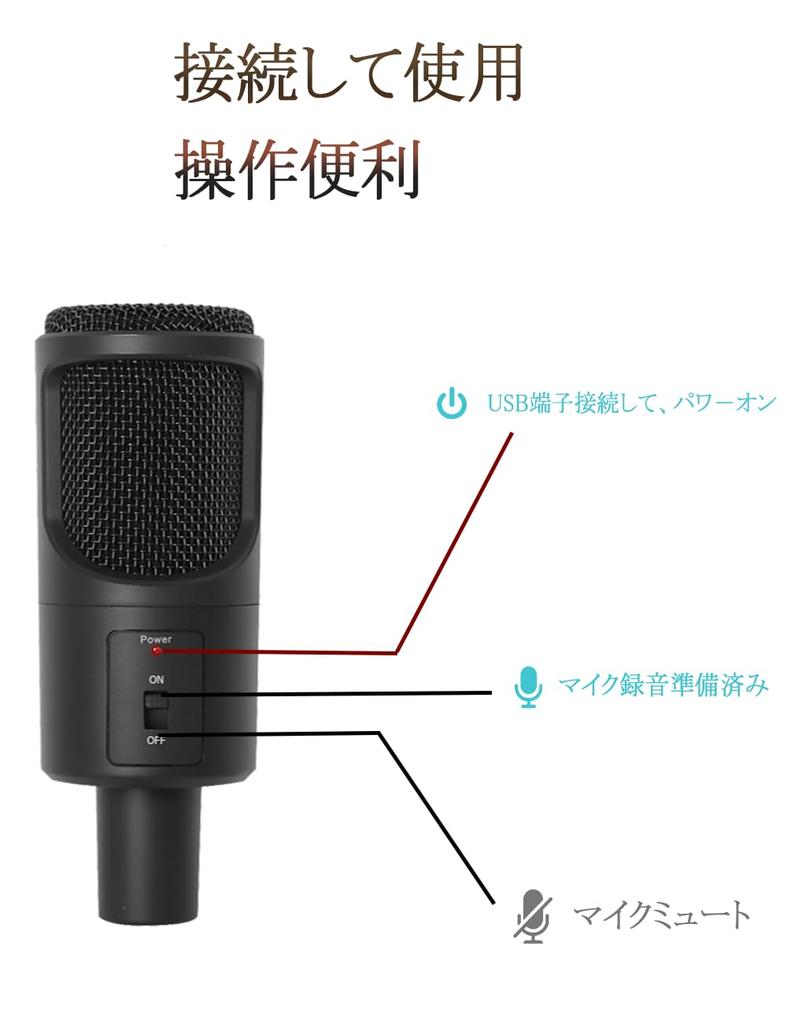 USB-Mikrofon LOKUKA PC-Mikrofon Kondensatormikrofon omnidirektionales Standmikrofon USB-Mikrofon mit Stummschaltung Kompatibel mit
