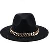 Winter Men's Woolen Jazz Hat New Large Eave Hat Fashionable Flat Brimmed Top Hat
