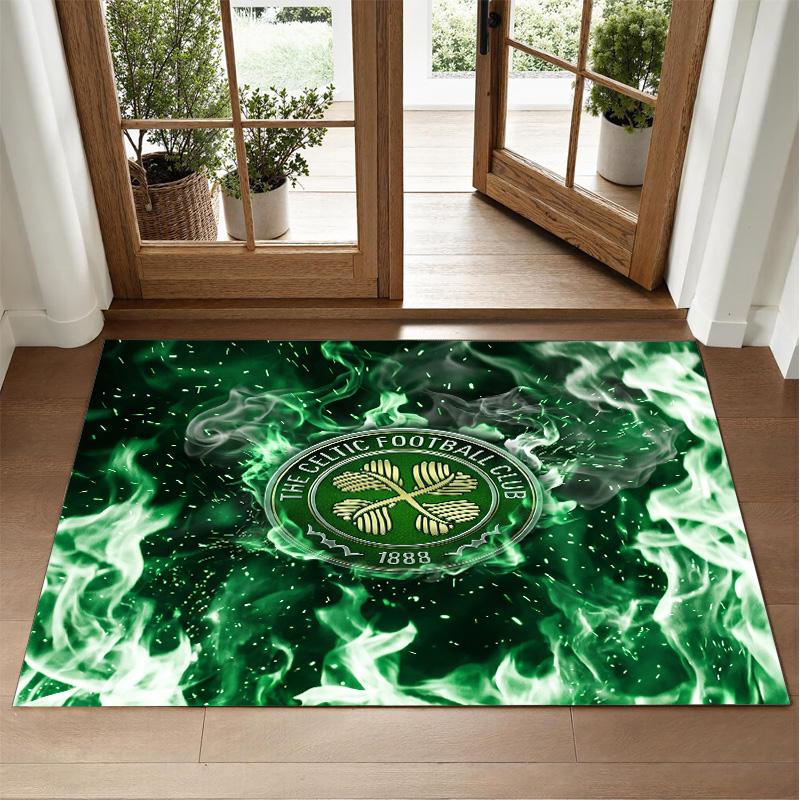 Celtic FC Design Crystal Velvet Rug Soft Decorative Mat for Bedroom Entrance