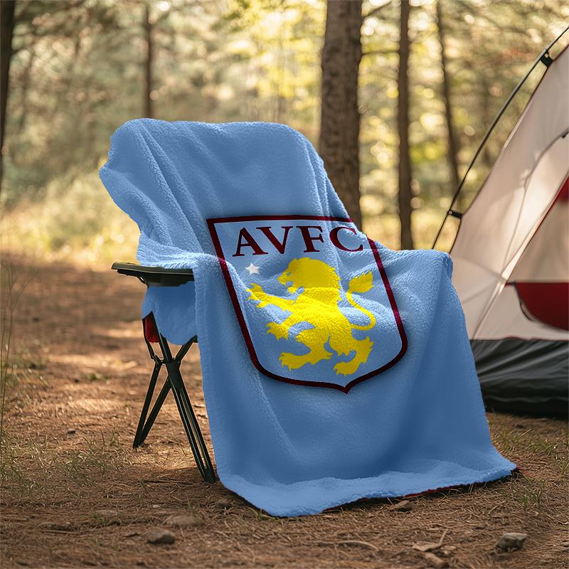 1pc Aston Villa Theme Blanket - Digital Print, Polyester, Cozy for All Seasons, Perfect for Outdoor, and Travel