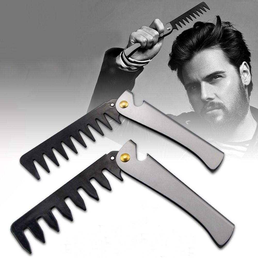 Professional Oil Head Comb Folding Hairdressing Hair Comb Corkscrew Wide Teeth Men Comb Salon