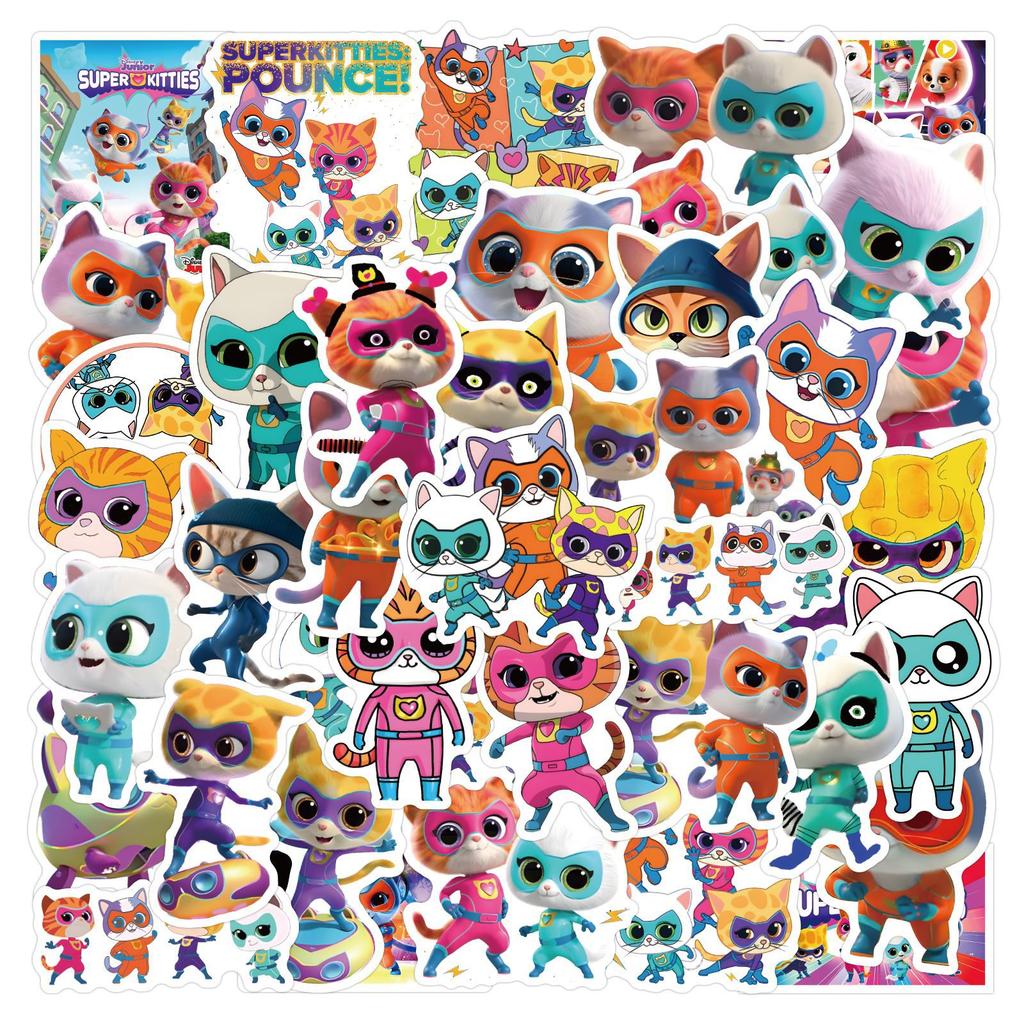50/100 Neue Super Kitties Graffiti Aufkleber Dekorativer Koffer Handy Graffiti Aufkleber
