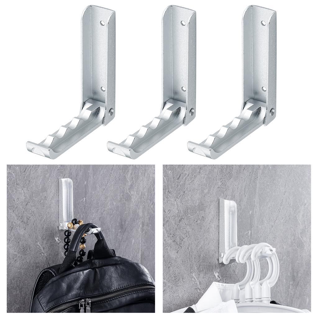 3x Wall Mount hanger Bathroom Coat Hook , Silver