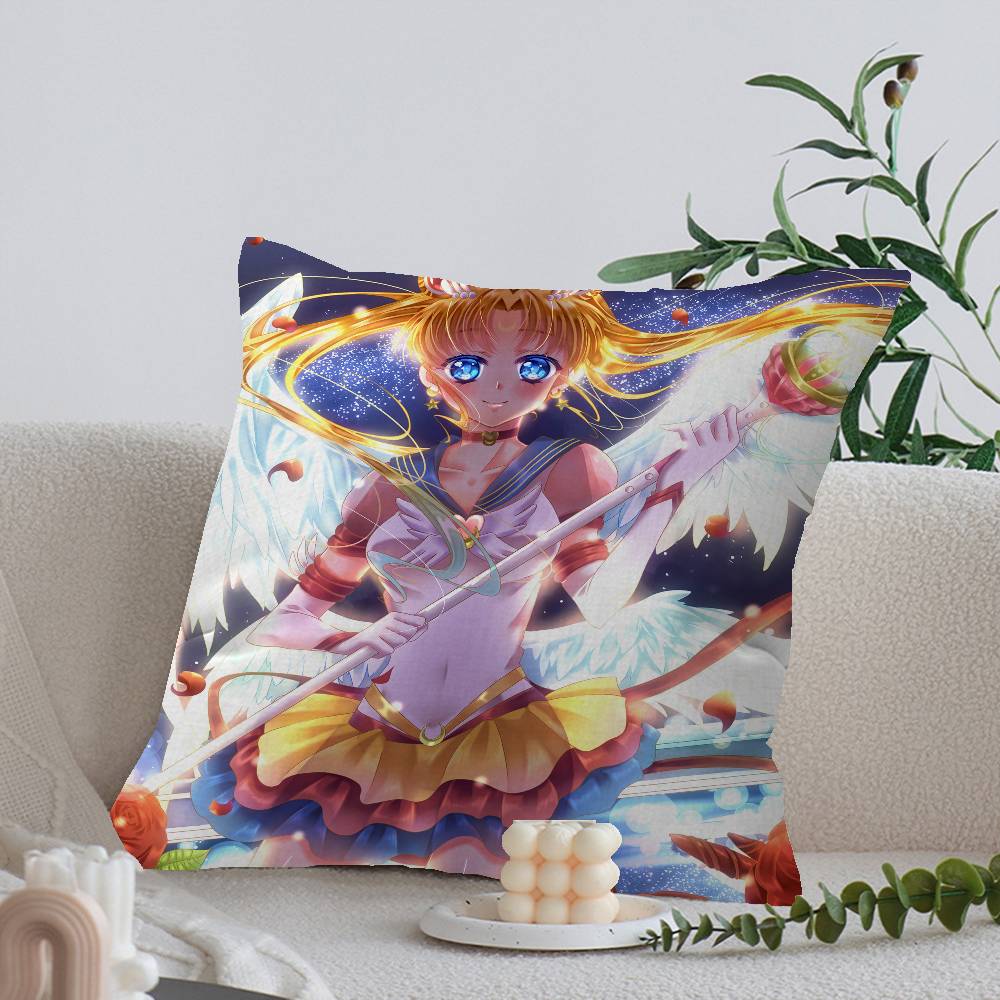 S-Sailor M-Moon Girl Anime Pillow Gift Home Office Decoration Pillow Bedroom Sofa Car Cushion Coverpillow Case