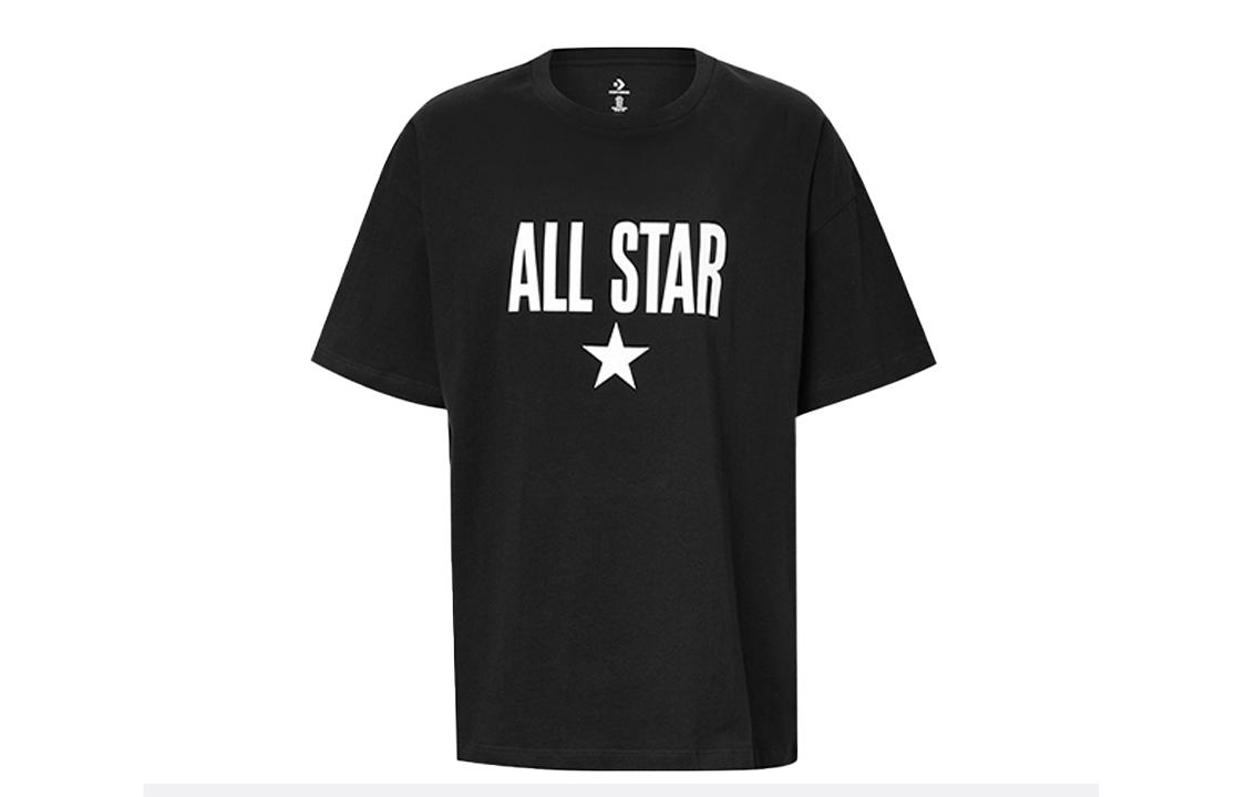 Converse Set in Sleeve T Shirt Women s Black 10020932-A02 M
