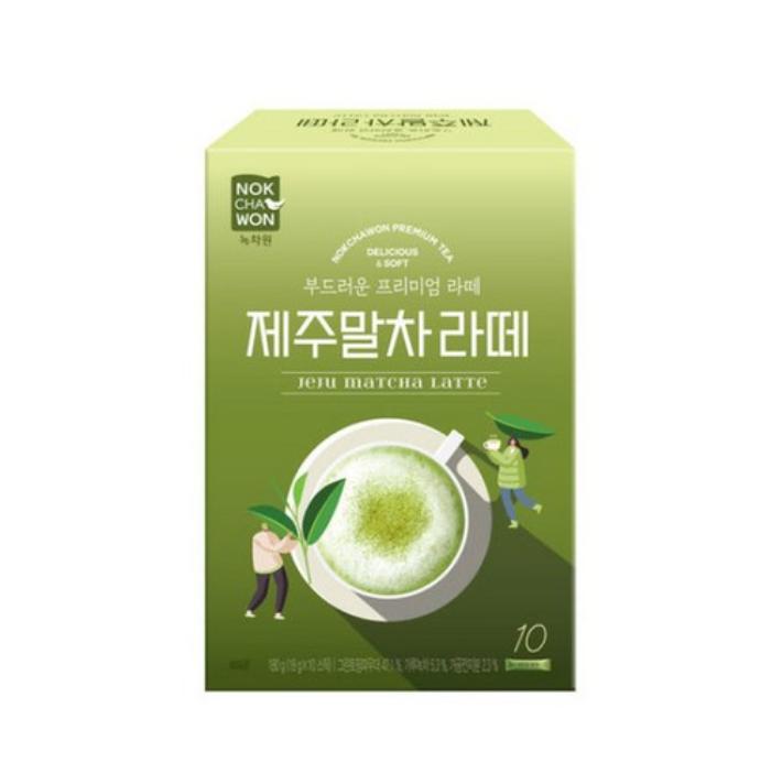 Nokchawon Jeju Matcha Latte Powder 10 Sticks – Premium Green Tea Latte from Korea