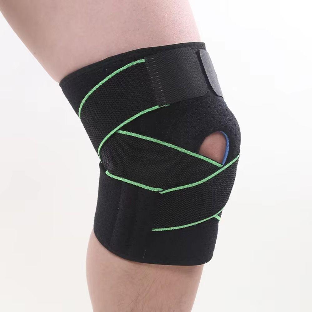 Adjustable Strap Compression Knee Brace Pressurized Elastic Knee Support  Volleyball Protection