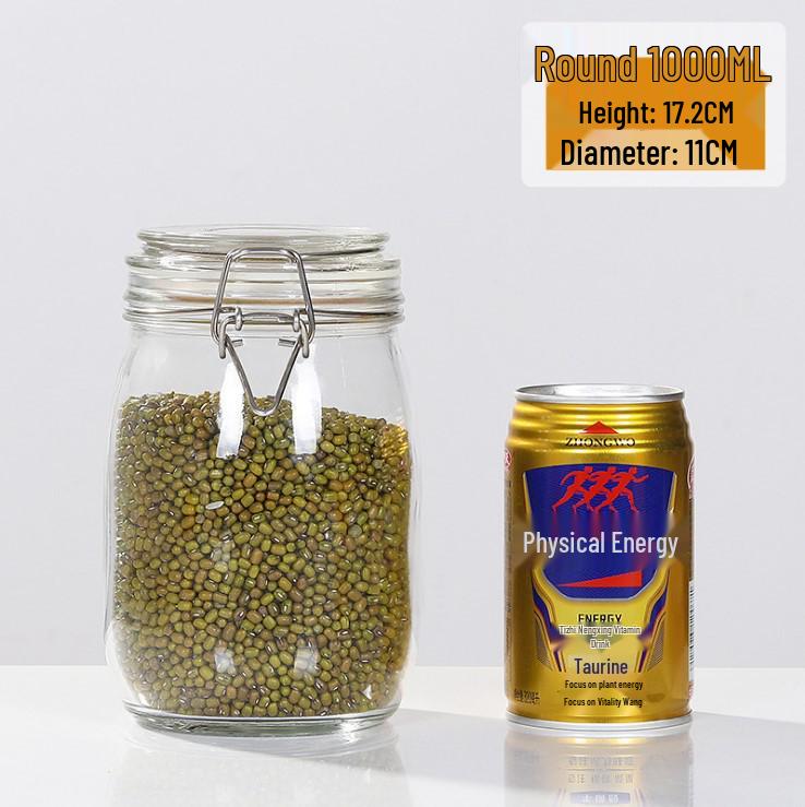 Food-Grade Glass Storage Jar for Nuts, Grains, Wine, Tea, and Honey