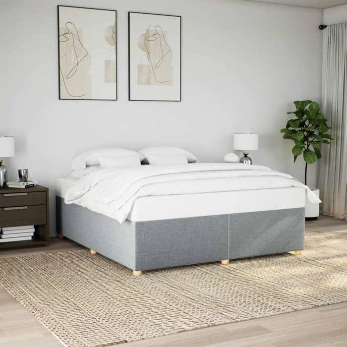 VidaXL Bed Frames Without Mattress Light Grey 200x200 Cm Fabric 3284757