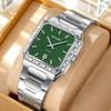 SKMEI Luxury New Simple Square Men's Quartz Watch for Men Stainless Steel Fashion Sports Waterproof Luminous Silver Wrist Watch