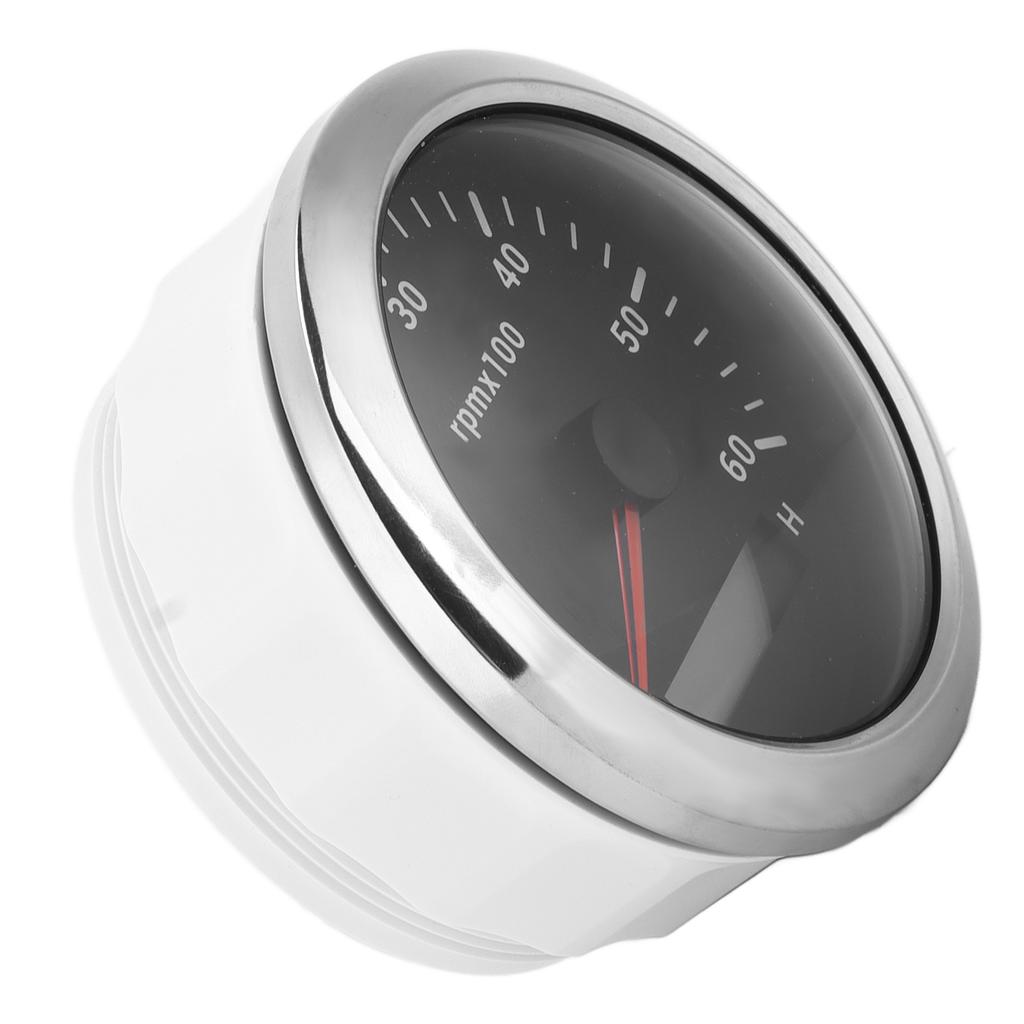 Tachometer 85mm 3.35in 0‑6000RPM Colourful Backlight Adjustable Universal for Engineering MachineryBlack