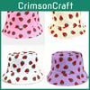 Sided Summer Double Strawberry Printed Fisherman Hat Outdoor Beach Sunshade Cap