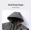 2025 Men's Winter Jacket: Fleece Lined, Thickened Cotton, New Warm Style, Casual Hooded Stand Collar.