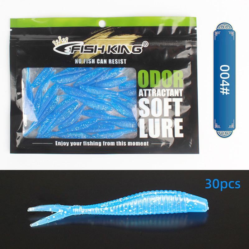 

FTK 30 шт., приманка с ножничным хвостом, искусственная приманка, мягкая силиконовая приманка, пластиковая приманка для червячной отсадки синий