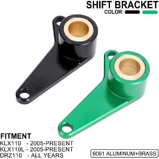 Motorcycle Shift Shaft Brace Shifter Support Brace Holder CNC for KLX 110 110L KLX110 KLX110L 2005-2023 DRZ110 All Years Dirt Pit Bike Black