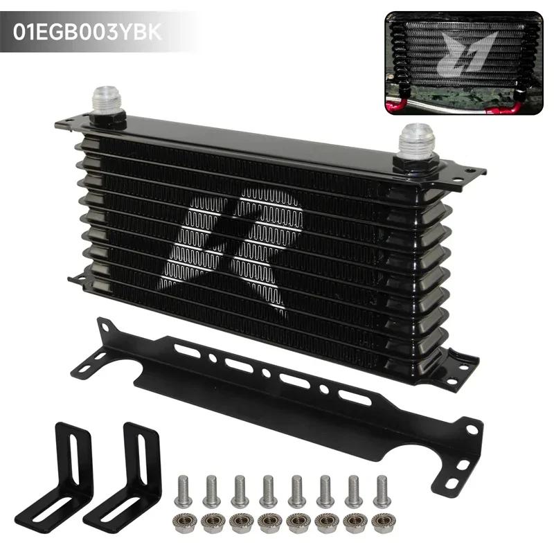 

AN10 10Row Aluminum Oil cooler W/ 262mm Mounting Bracket Kit Trust Type 7/8 -14 UNF accessories for vehicles Black/Blue чёрный