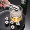 Ice Balls Whiskey Stones, 2.5cm Diameter, Storage Case, 2 Ice Tongs Included, Reusable Stainless Steel, Non-Melting Ice, 8 Pieces