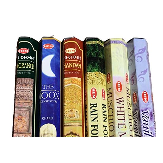 HEM Indian Incense 6-Variety Assorted Set, 6 Boxes