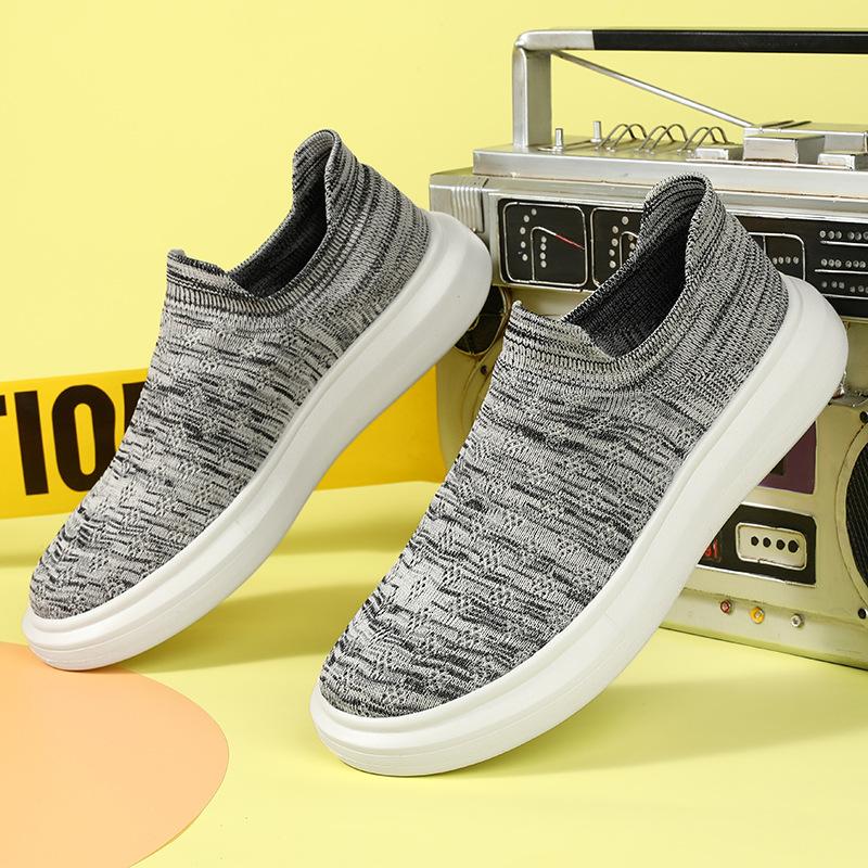45 large size 46 new one-pedal couple flying woven shoes men's men's mesh sports shoes men's old Beijing casual shoes