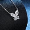 925 Sterling Silver D Color Moissanite Butterfly Necklace  Pendant for Women  Trendy  Wedding Party High Quality Jewelry Gift