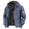 Men's Casual Zippered Pocket Hooded Jacket Men's Color Fashion Warm Jacket
