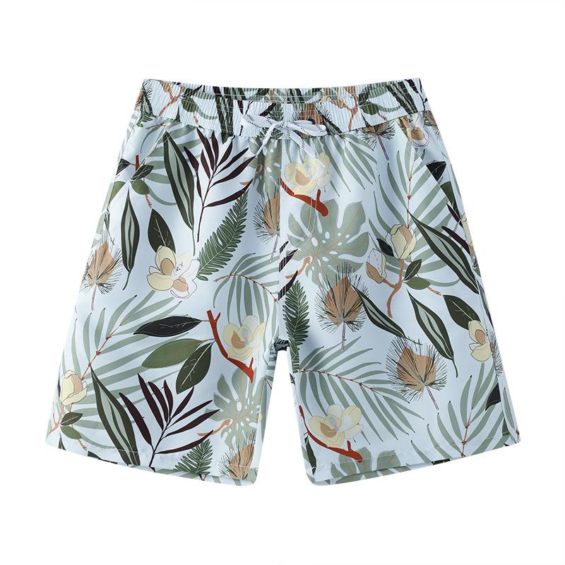 Beach Pants Men'S Printed Five-Point Beach Shorts Loose Beach Pants Quick-Drying Surf Shorts