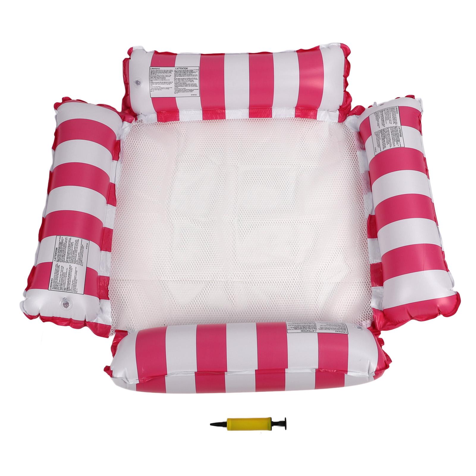 

Надувной сетчатый гамак, складной поплавок для бассейна, 4 трубки, водный гамак для вечеринки у бассейна на пляже розы красного