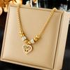 1Classic Fashionable Gold Heart Necklace Unisex Tree of Life Pendant Suitable for Daily Wear