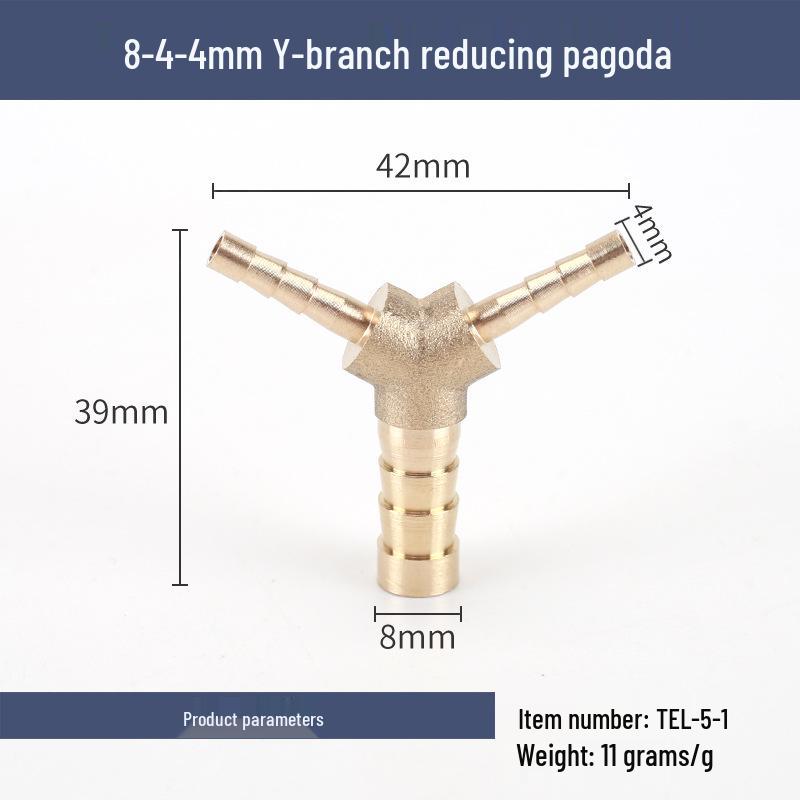 Copper Y-Type Reducing Tee Connector for Soft Water, Oil, and Air Pipes (Sizes 4, 6, 8, 10, 12)
