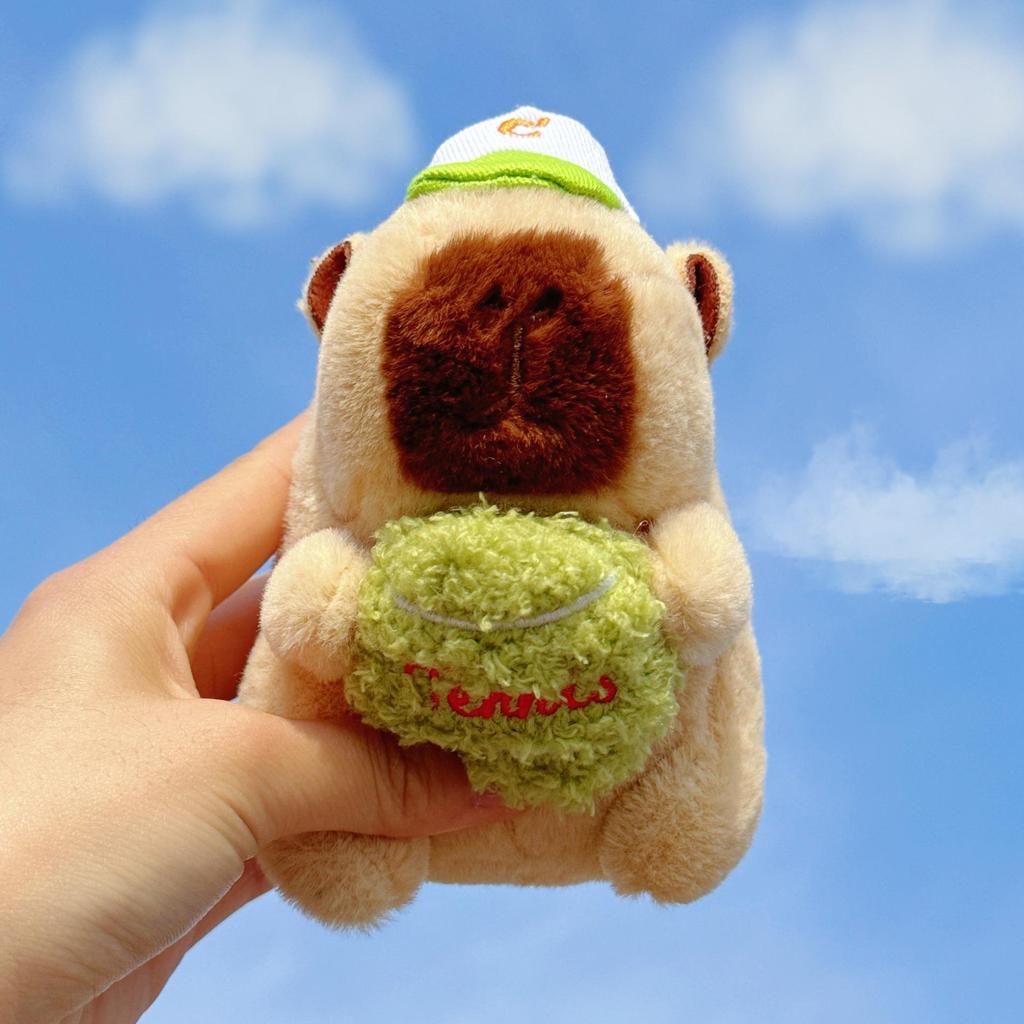 Creative Plush Capybara Keychain - Cute Cartoon Sports Pendant Doll, Perfect Small Gift