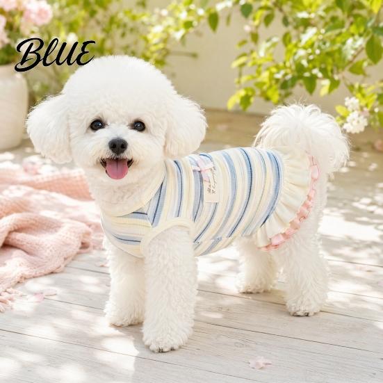 Sleeveless Dog Dress Colorful Striped Dress Stretchy Outfit