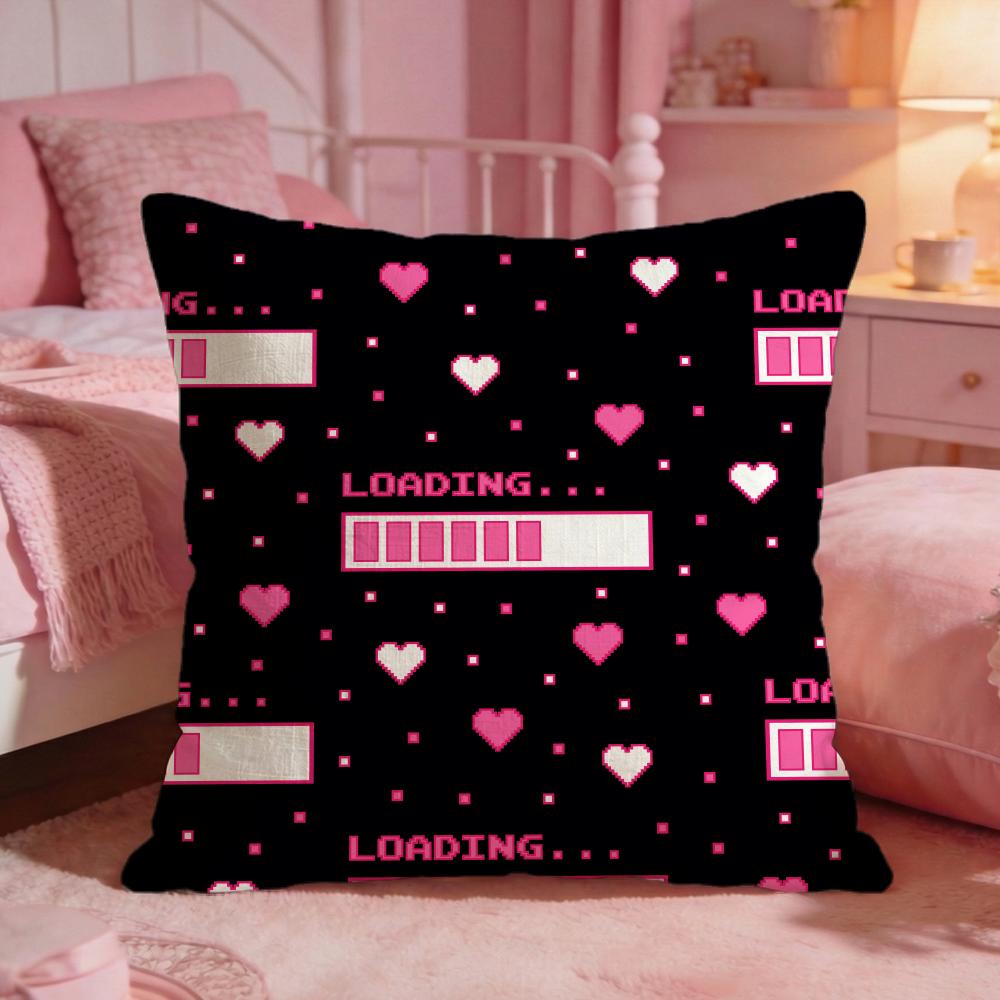 Cute Valentines Day Cushion Cover Premium Comfort Reversible Pillow Cove Two In One Design For Any Room Car Interior