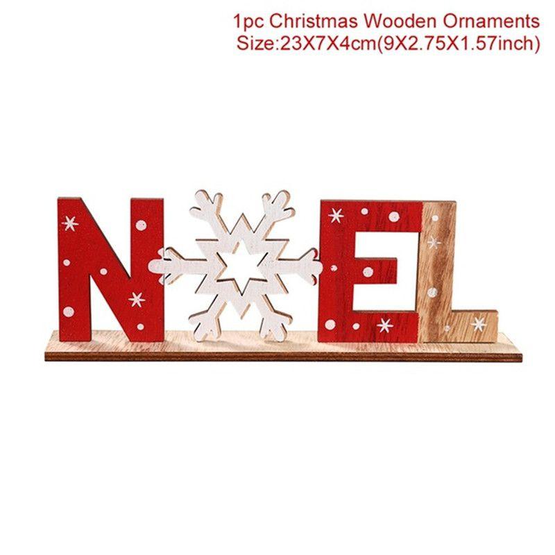 Decor Christmas Wooden Table Desktop Sign Xmas Gifts New Year Home Ornaments