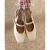 Super soft lambskin~ French bag head sandals women's summer with skirt retro word with thick heel Mary Jane single shoes