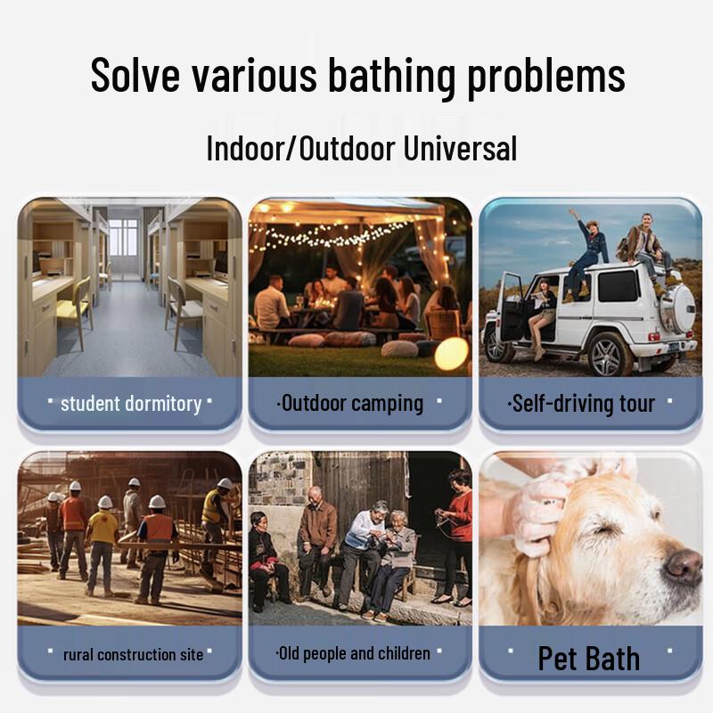 TLXT Wireless Portable Electric Shower Set for Camping and Home