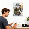 Funny Animal Calendar 2026 Sloth Skiing 12-Month Planner 8.27x11.02in Funny Wall Calendar for Home Workplace Dorm Apartment