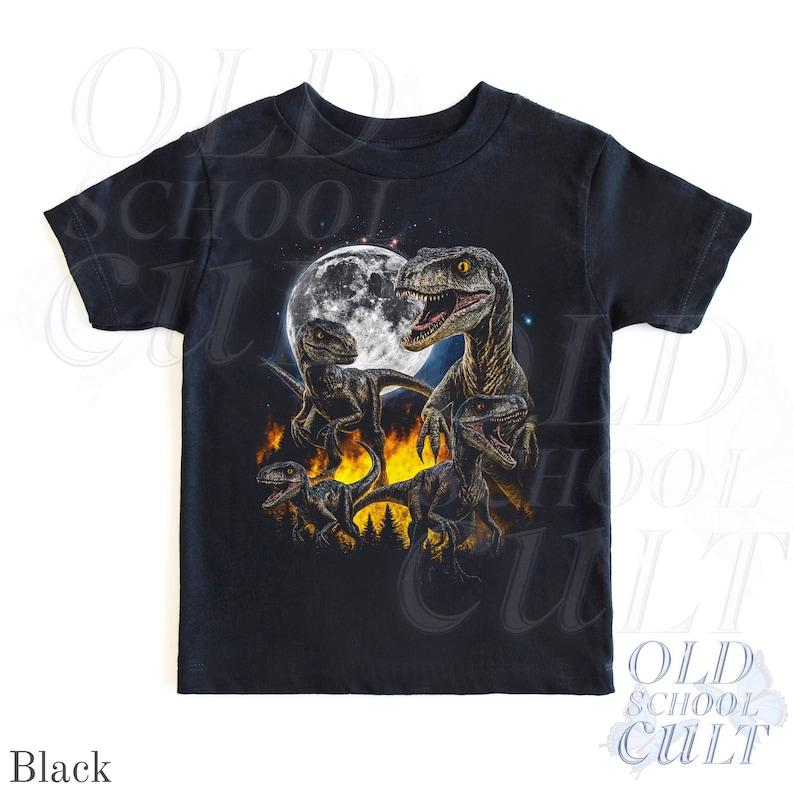Velociraptor Dinosaur Kids T-Shirt, Raptor Pack Graphic Tee, Jurassic Moon Youth Shirt, Toddler Dino Animal Top, Cool Kids Gift 140