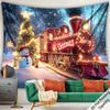 Christmas Train Tapestry Living Room Entryway Feature Wall Hanging Holiday Party Home Room Decor