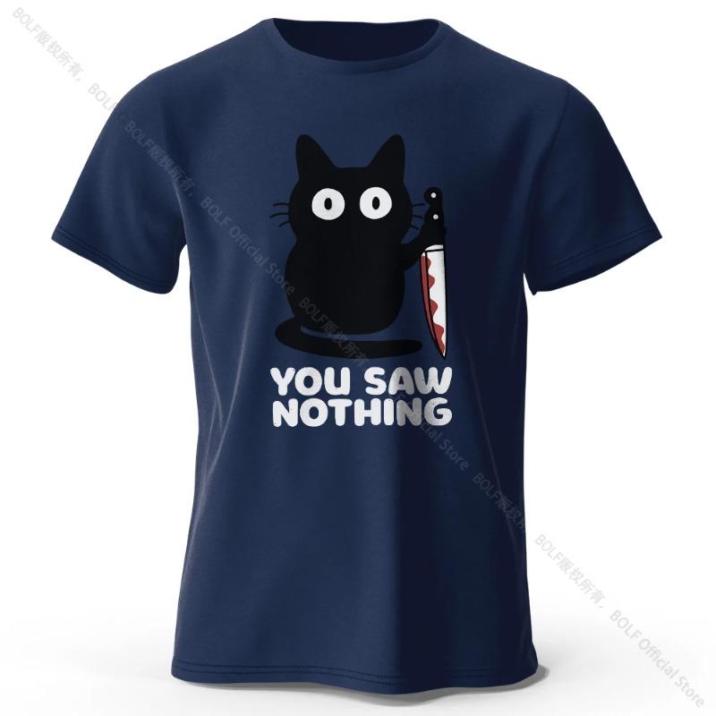 

Men s Funny Cat Printed O-Neck Cotton T-Shirt, BreathableShort Sleeve Tee XXXL тёмно-синий