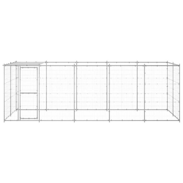 VidaXL Chenil Extérieur Acier Galvanisé avec Toit 12,1 m² Enclos Niche Cage 3082304