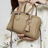 Premium Light Luxury Tc First-Layer Leather Victoria Bag Versatile Oblique Span Commuter Bag Genuine Leather Women'S Boston Pillow Bag