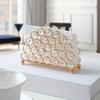 Freestanding Golden Crystal Paper Towel Rack Modern Oval Tissue Stand for Living Room or Bathroom Napkin Dispenser