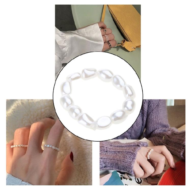 Fashion Irregular Ring Freshwater Pearl Beads Rings For Women Birthday Gift