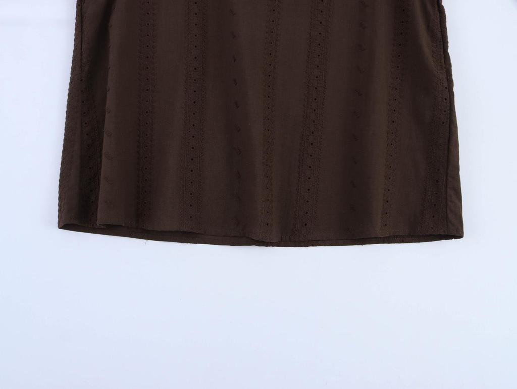 Spring 2025 Women's European & American Style Embroidered Hollow Shirt