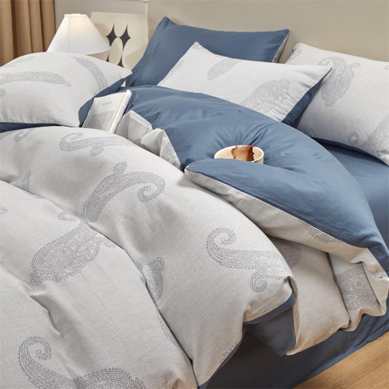 Class A 120 Maternal And Infant Grade Jacquard Pure Cotton 4Pcs Set Xinjiang Cotton Cotton Naked Sleeping Sheet Quilt Cover Mattress Model