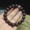 Natural Black Sandalwood Mala Bracelet, 12mm Handmade Buddhist Beads Wristband