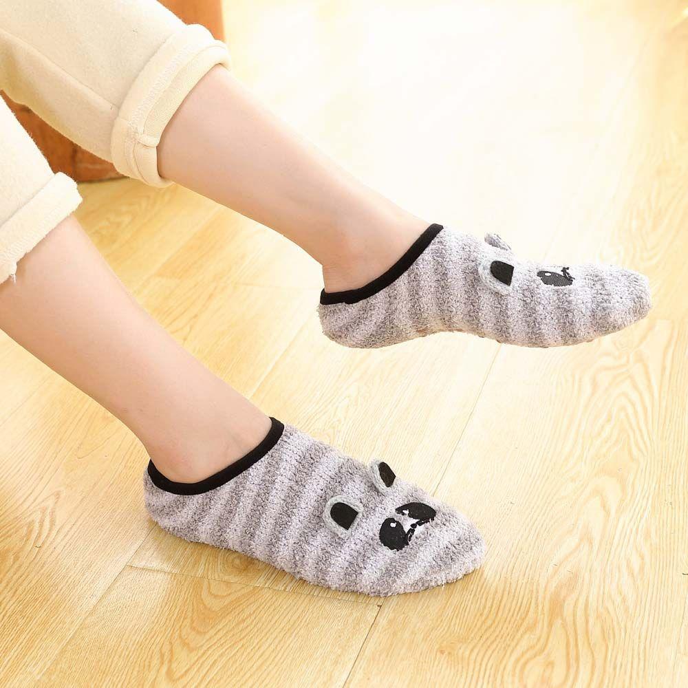 Maus-Fleece für Mädchen und Damen, Schlafsocken, Winterstrumpfwaren, Koreanische Knöchelsocken, Bodensocken
