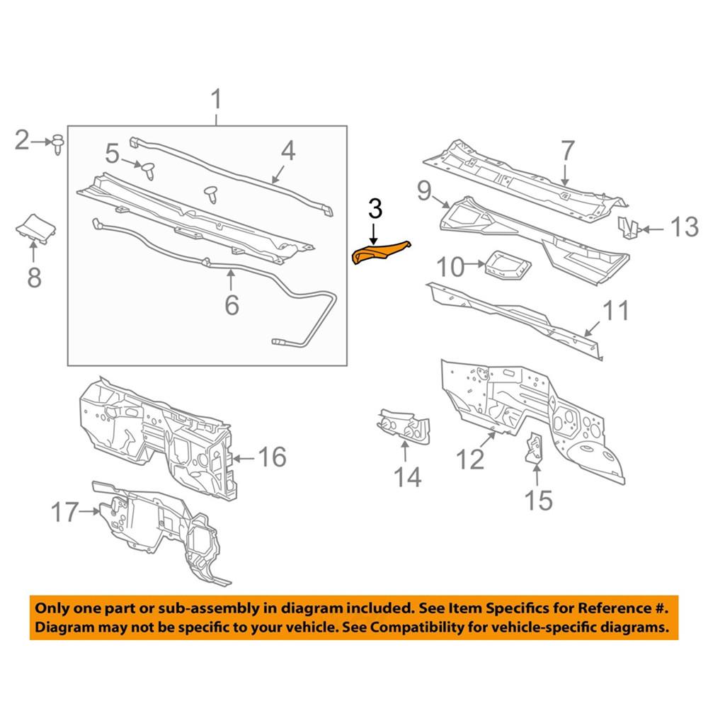 

For 2015-2019 Silverado Sierra Right Side Windshield Cowl Vent Cover New 22776514