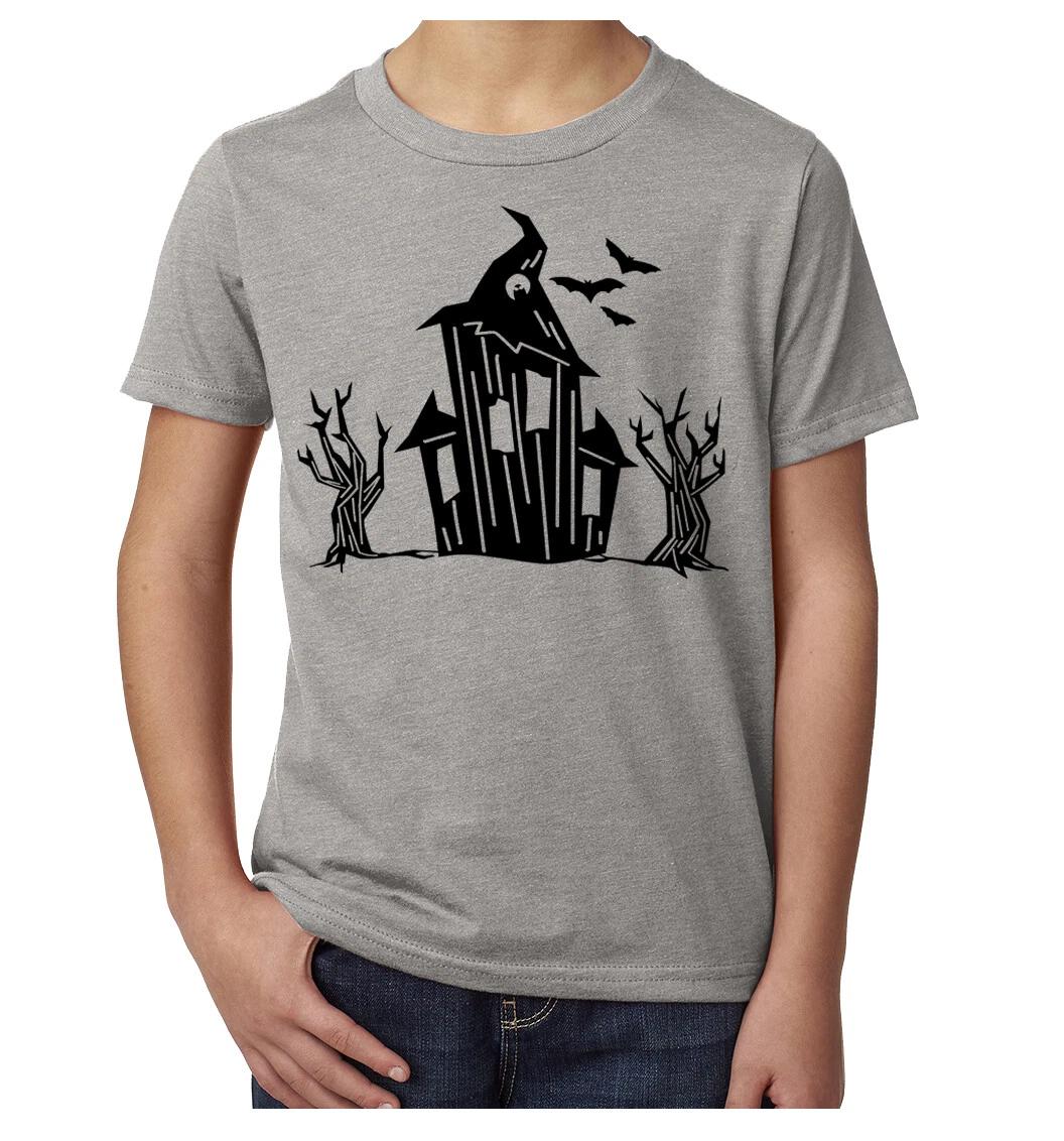 Haunted House Shirts, Kid s Graphic Tees, Funny Halloween Shirts! 2XL