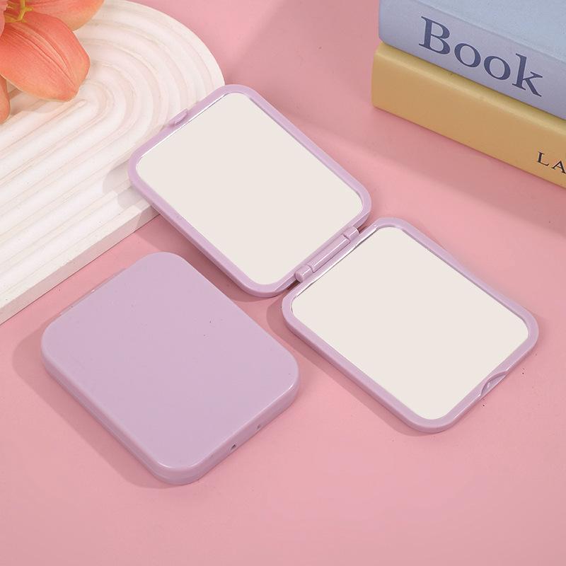 Double-Sided Flower Foldable Mini Square Mirror for Female Students – Portable Dormitory Makeup Pocket Mirror